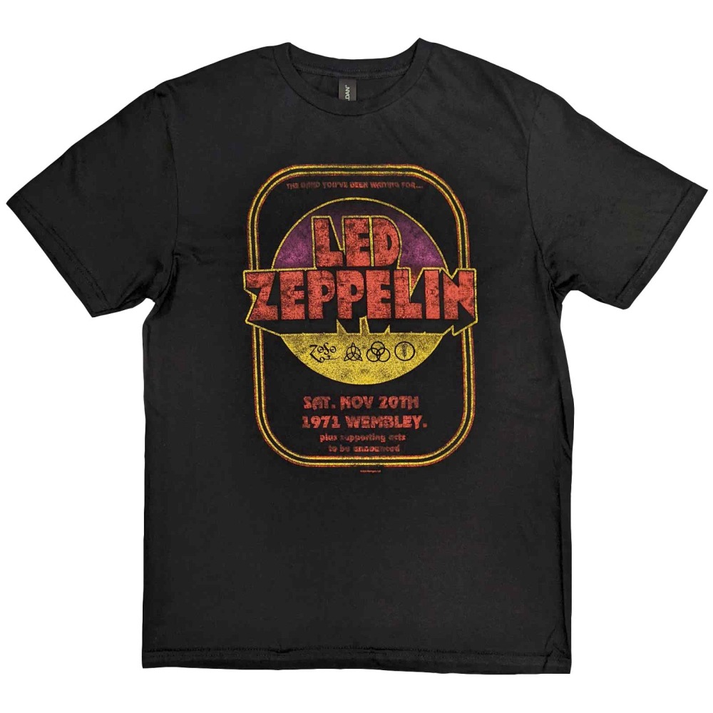 Led Zeppelin - 1971 Wembley Heren Tshirt - Zwart